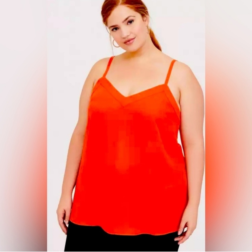 TORRID 2 Plus Size Georgette Tunic Cami Solid Orange